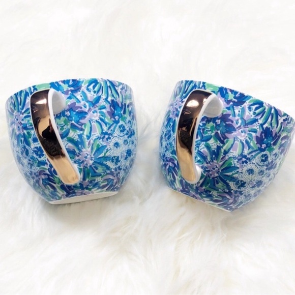NEW Lilly Pulitzer floral ceramic mug set - Picture 4 of 10